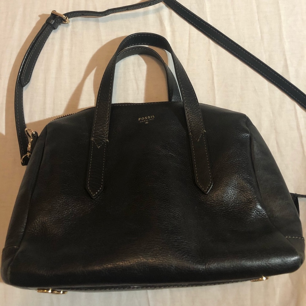 Fossil Sydney satchel black leather